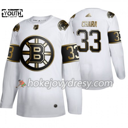 Dětské Hokejový Dres Boston Bruins Zdeno Chara 33 Adidas 2019-2020 Golden Edition Bílá Authentic